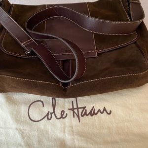 Cole Haan Spacious leather messenger bag.